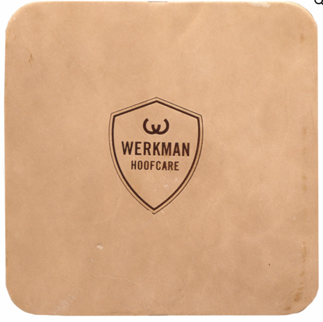 Werkman leder zolen vierkant 18x18 mm, 4 mm dik