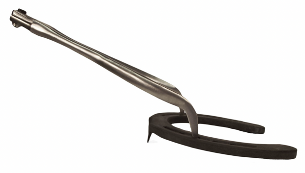 Icar hot fit tongs 13&quot; polished - curved  tips