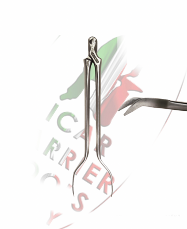 Icar hot fit tongs 13&quot; polished - curved  tips